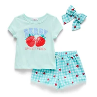 Btween Toddler Girls Round Neck Short Sleeve 2-pc. Pajama Set
