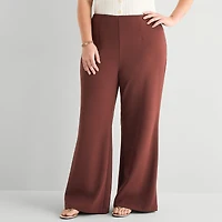 Bold Elements Womens Plus Wide Leg High Rise Trouser