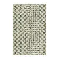 Maples Tiled Pebble Gray Indoor Rectangular Accent Rug