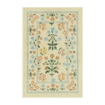 Maples Multi Floral Ivory Indoor Rectangular Accent Rug
