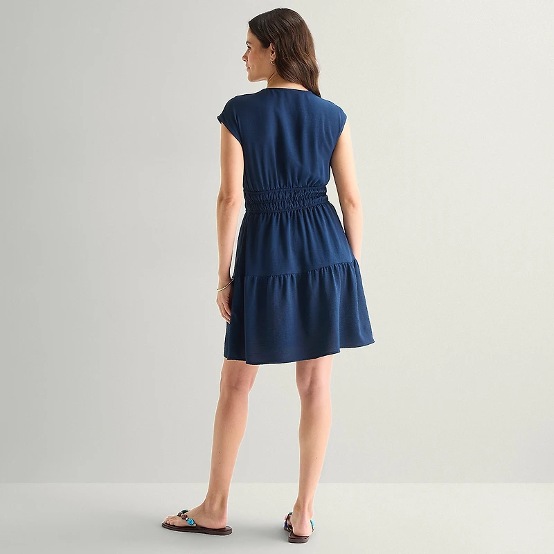Be by CHETTA B Womens V Neck Sleeveless Fit + Flare Dress