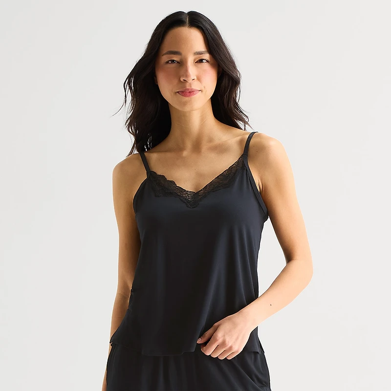 Ambrielle Womens V Neck Sleeveless Pajama Top