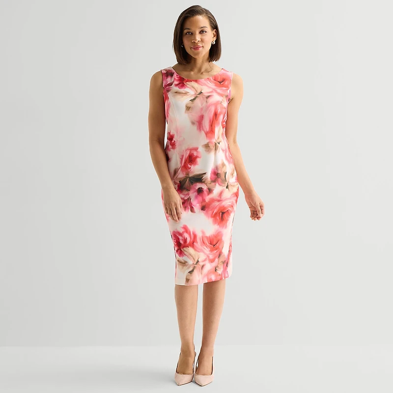 Maya Brooke Womens Floral Jacket Dress