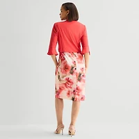 Maya Brooke Womens Floral Jacket Dress