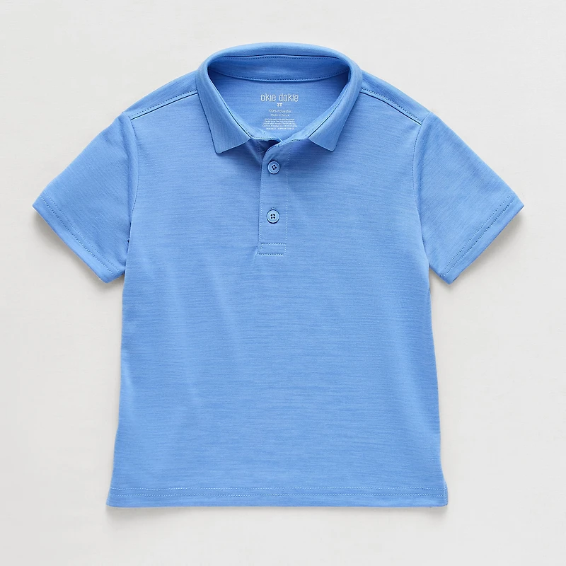 Okie Dokie Toddler & Little Boys Short Sleeve Regular Fit Moisture Wicking Polo Shirt