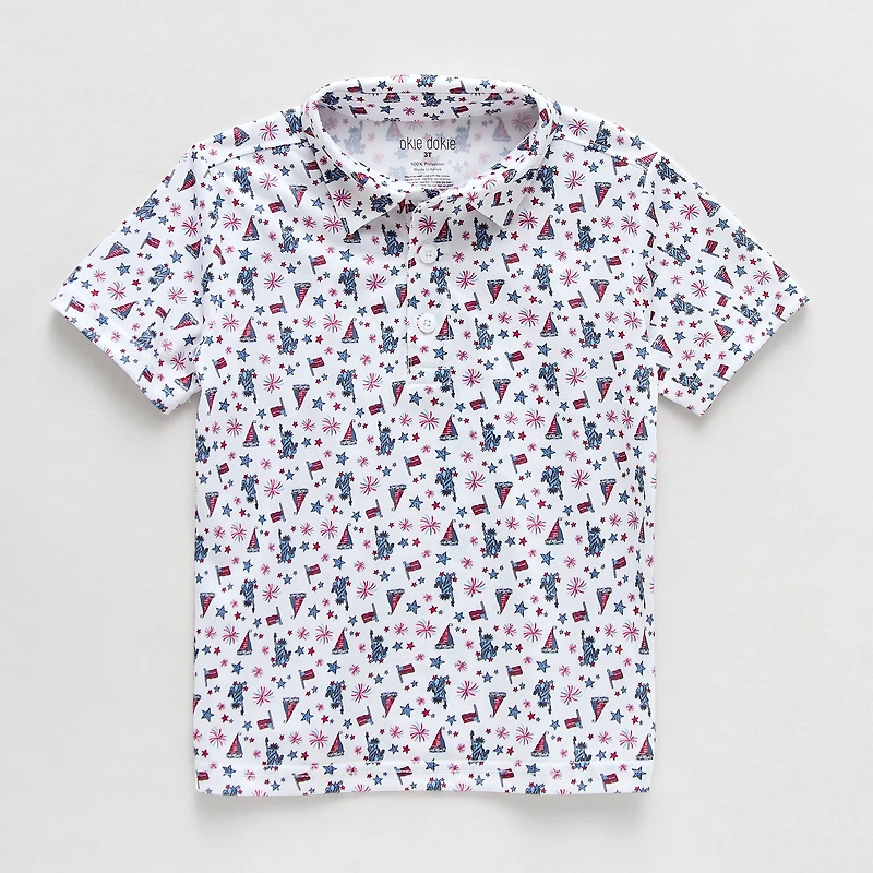 Okie Dokie Toddler & Little Boys Short Sleeve Regular Fit Moisture Wicking Polo Shirt