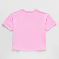 Disney Collection Little & Big Kid Girls Round Neck Short Sleeve Regular Fit Marvel Spiderman Graphic T-Shirt