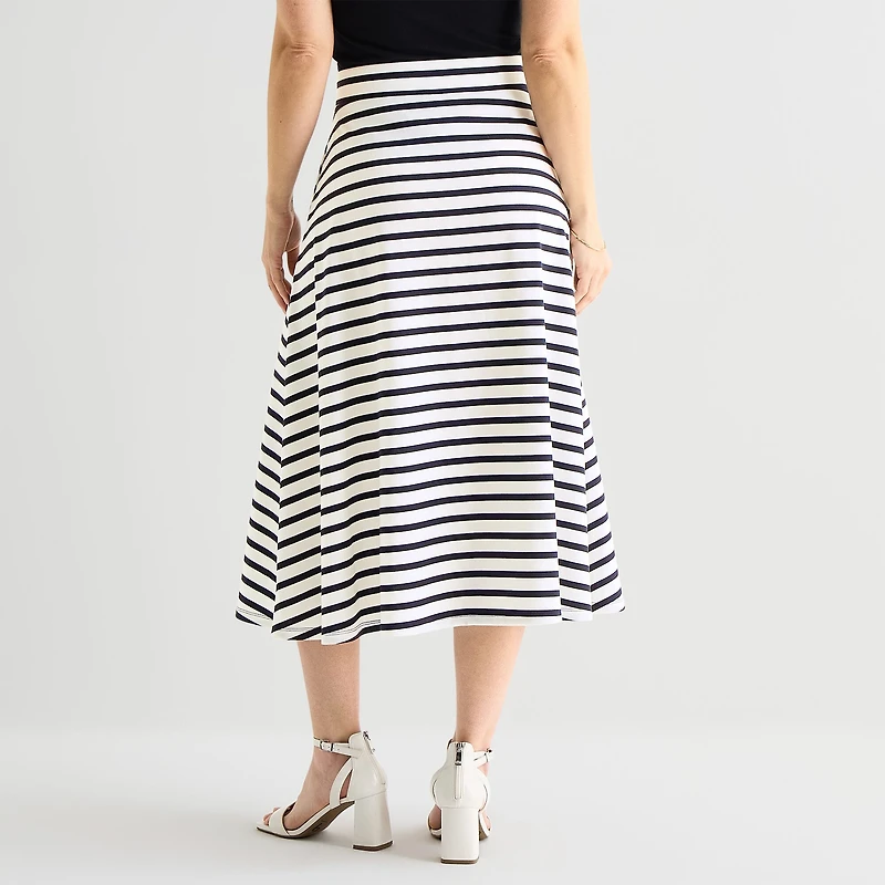Liz Claiborne Womens Mid Rise Midi A-Line Skirt