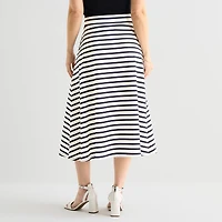 Liz Claiborne Womens Mid Rise Midi A-Line Skirt