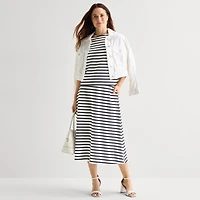 Liz Claiborne Womens Mid Rise Midi A-Line Skirt