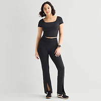 Xersion Womens Round Neck Sleeveless Active Crop Top