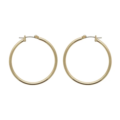 Bold Elements Thin Womens 35mm Hoop Earrings