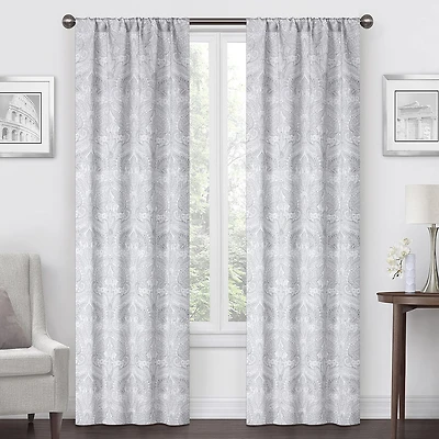 Regal Home Medallion Paisley Jacquard Rod Pocket Light-Filtering Set of 2 Curtain Panel