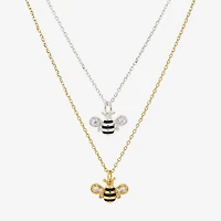 Sparkle Allure Womens Cubic Zirconia 14K Gold Over Brass Pure Silver Over Brass 2-pc. Necklace Set