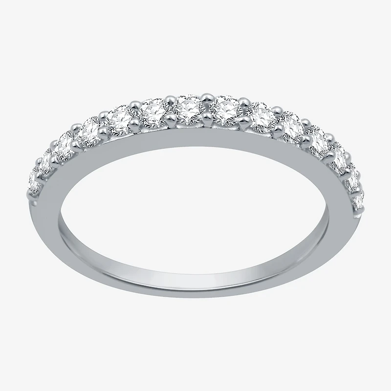 Classic Collection Womens 2MM 1/2 CT. T.W. Natural White Diamond 10K Gold Wedding Band