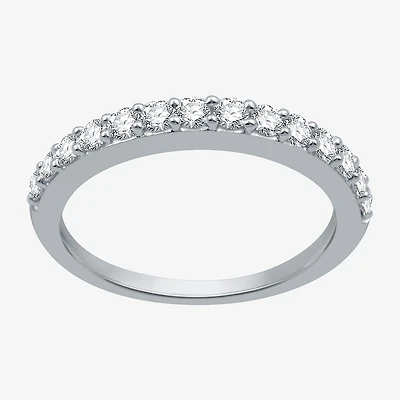 Classic Collection Womens 2MM 1/2 CT. T.W. Natural White Diamond 10K Gold Wedding Band