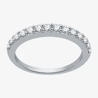 Classic Collection Womens 2MM 1/2 CT. T.W. Natural White Diamond 10K Gold Wedding Band