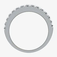 Classic Collection Womens 2MM 1/2 CT. T.W. Natural White Diamond 10K Gold Wedding Band