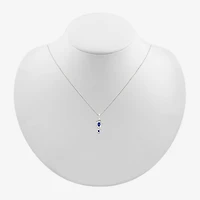 Sea Horse Womens Lab Created Blue Sapphire Sterling Silver 18 Inch Pendant Necklace