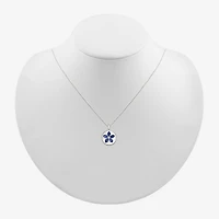 Womens Lab Created Sapphire Sterling Silver 18 Inch Pendant Necklace