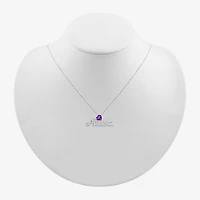 Abuela Womens Genuine Purple Amethyst Sterling Silver Heart 18 Inch Pendant Necklace