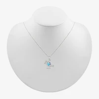 Crab Womens Genuine Blue Topaz Sterling Silver 18 Inch Pendant Necklace