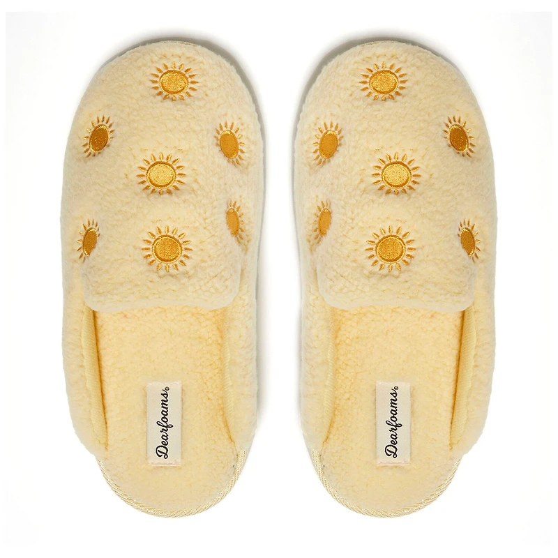 Dearfoams Teddy Tab Scuff Womens Memory Foam Slip-On Slippers