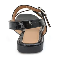 Yoki Womens Holly Slingback Strap Flat Sandals
