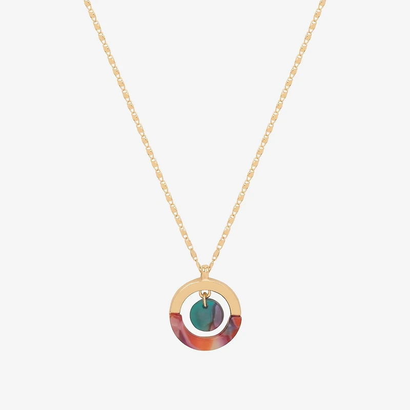 Bijoux Bar Delicates Gold Tone Womens Inch Pendant Necklace