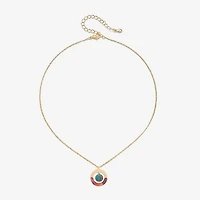Bijoux Bar Delicates Gold Tone Womens Inch Pendant Necklace