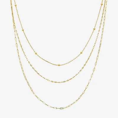 16/18/20 Inch Womens 14K Gold Over Brass Hypoallergenic 3-pc. Necklace Set