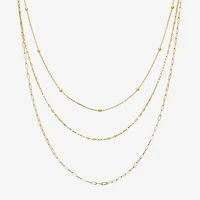 16/18/20 Inch Womens 14K Gold Over Brass Hypoallergenic 3-pc. Necklace Set