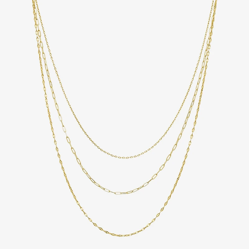 16/18/20 Inch Womens 14K Gold Over Brass Hypoallergenic 3-pc. Necklace Set