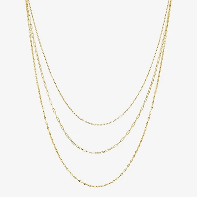 16/18/20 Inch Womens 14K Gold Over Brass Hypoallergenic 3-pc. Necklace Set