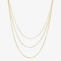 16/18/20 Inch Womens 14K Gold Over Brass Hypoallergenic 3-pc. Necklace Set