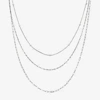 16/18/20 Inch Womens Pure Silver Over Brass Hypoallergenic 3-pc. Necklace Set