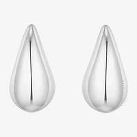 Silver Reflections Womens 22.5mm Hoop Earrings