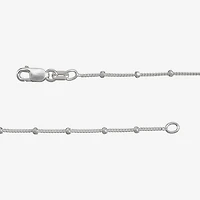 Made in Italy Womens Sterling Silver 9 1/2 Inch Solid Bead Ankle Bracelet