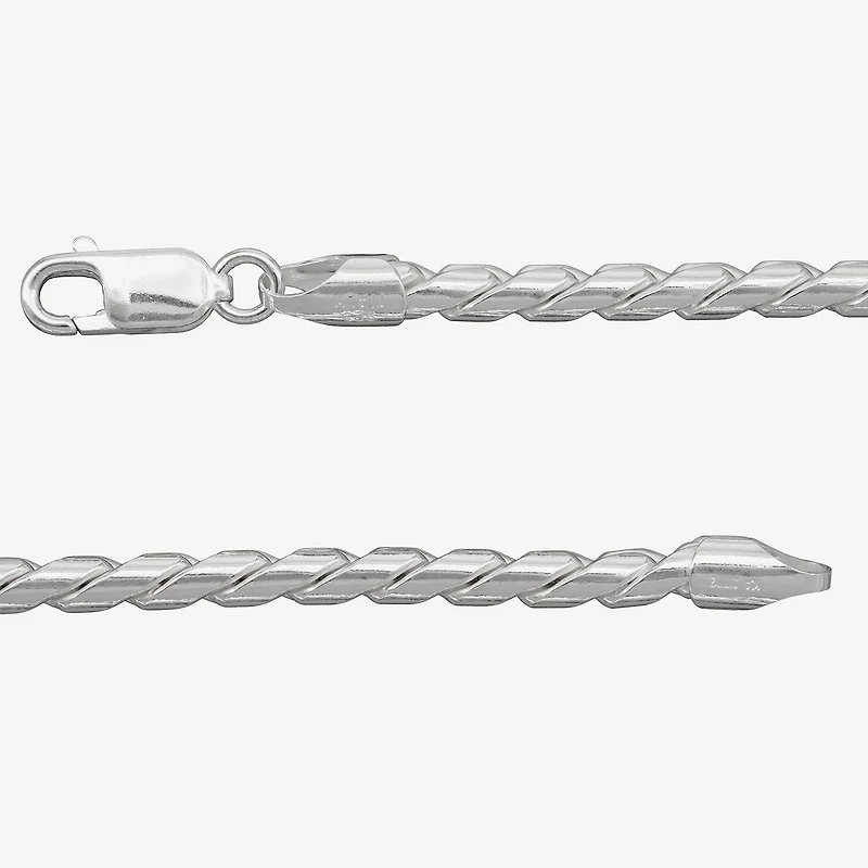 Made in Italy Mens Sterling Silver 8 1/2 Inch Solid Link Chain Bracelet