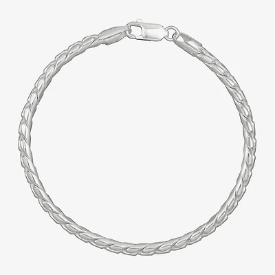 Made in Italy Mens Sterling Silver 8 1/2 Inch Solid Link Chain Bracelet