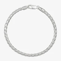 Made in Italy Mens Sterling Silver 8 1/2 Inch Solid Link Chain Bracelet