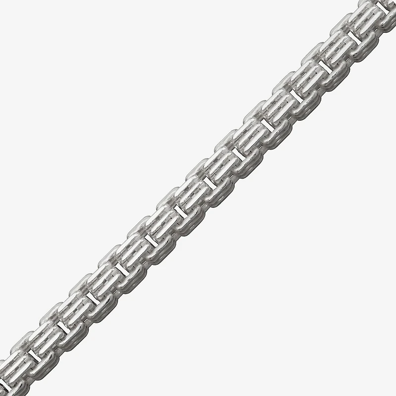 Made in Italy Mens Sterling Silver 8 1/2 Inch Solid Box Chain Bracelet