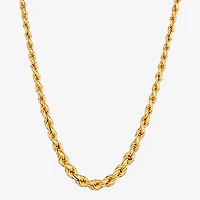 Made in Italy Womens 24K Gold Over Silver Inch Rope Chain Necklace