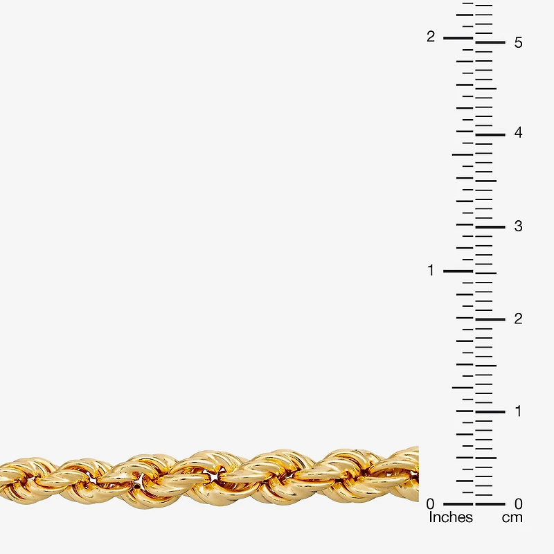 Made in Italy Womens 24K Gold Over Silver Inch Rope Chain Necklace