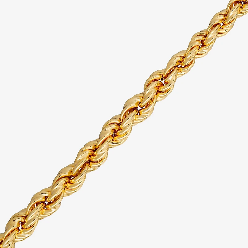 Made in Italy Womens 24K Gold Over Silver Inch Rope Chain Necklace