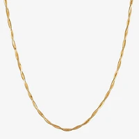 Made in Italy Womens 24K Gold Over Silver 20 Inch Braid Chain Necklace