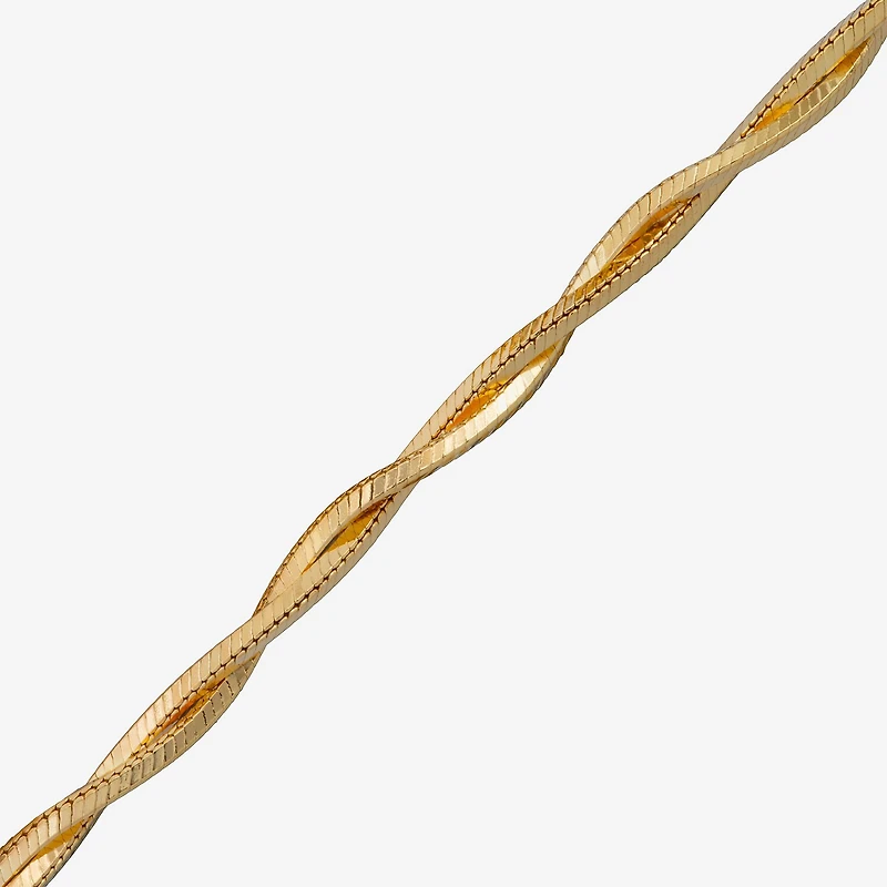 Made in Italy Womens 24K Gold Over Silver 20 Inch Braid Chain Necklace