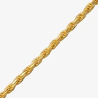 Made in Italy Mens 24K Gold Over Silver Inch Solid Rope Chain Bracelet