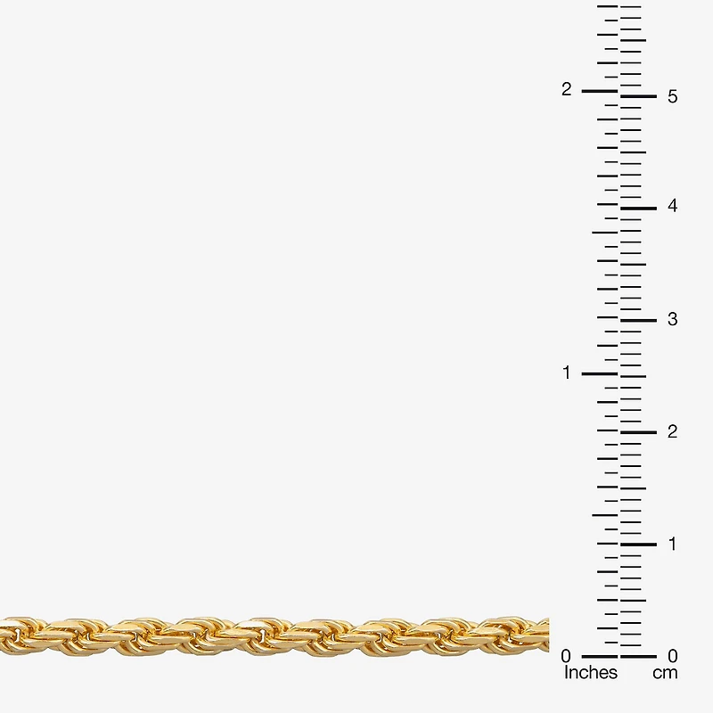 Made in Italy Mens 24K Gold Over Silver 8 1/2 Inch Solid Rope Chain Bracelet