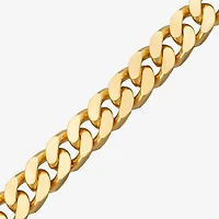 Made in Italy Mens 24K Gold Over Silver 8 1/2 Inch Solid Curb Chain Bracelet